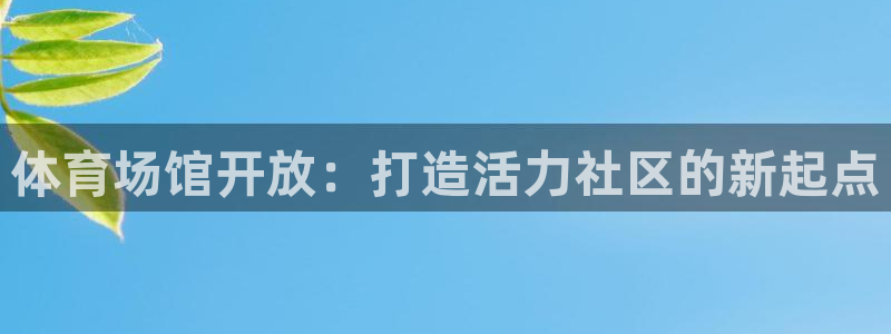 意昂4代理：体育场馆开放：打造活力社区的新起点