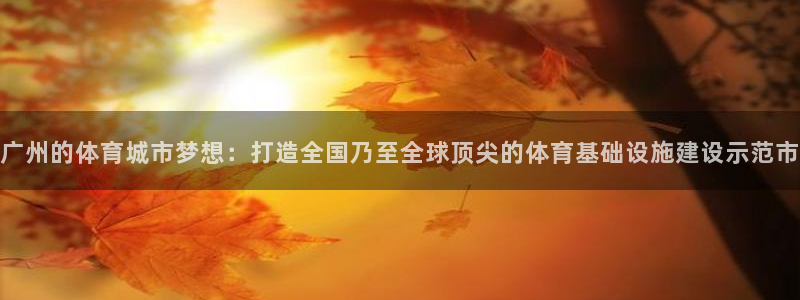意昂体育4平台注册要钱吗：广州的体育城市梦想：打造全国乃至全